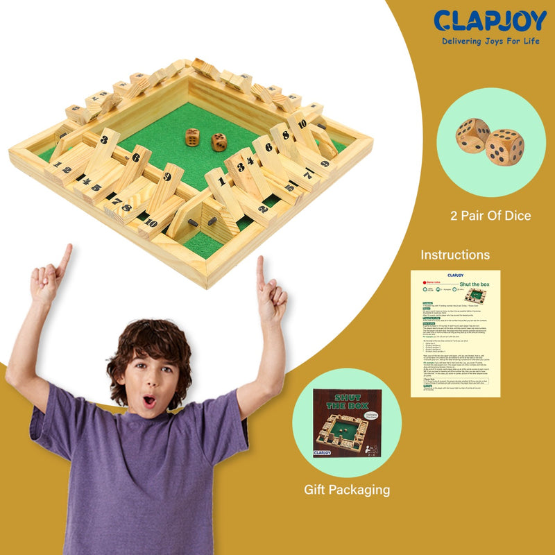 JoGenii, Clapjoy Shut The Box Dice Game for kids of age 5 years and Above