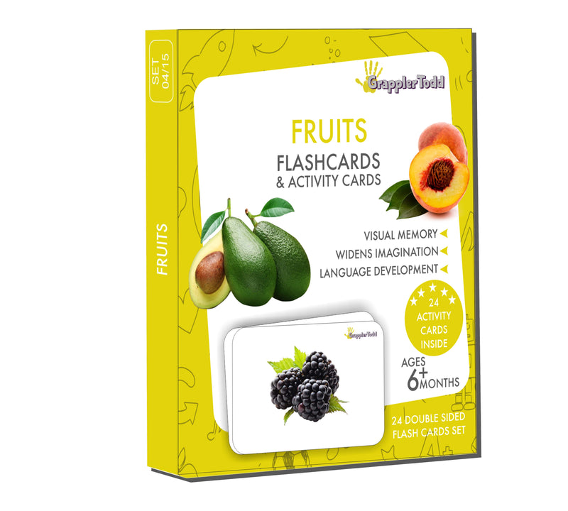 Fruits Flash Cards |GrapplerTodd Flashcards for Kids Early Learning Flash Cards Easy and Fun Way of Learning 6 Months to 6 Years Babies