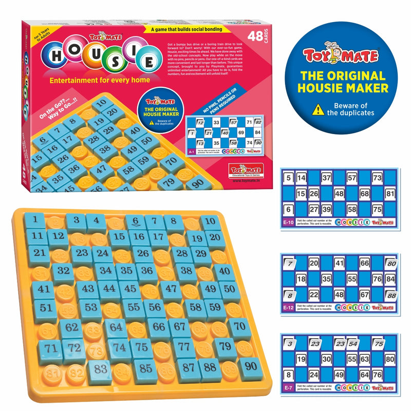 Housie Reusable Folding Tickets - Tambola Bingo Lotto Family Board Game for All Ages-48 Reusable Cards