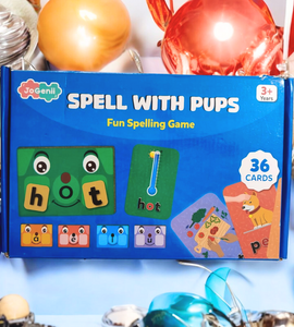 JoGenii Spell with Pups Game | Fun way to learn 3 letter CVC words Phonics | Phonetics Spelling Game for Montessori, Toddlers, Nursery, Kindergarten and Pre-School Kids