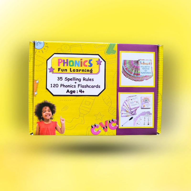 Phonics Fun Learning (35 Spelling rules + 120 Phonics flashcards)