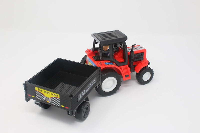 Tractor with Trolley Pull Back Toy for Kids