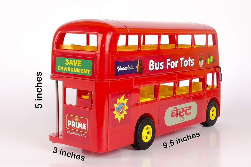 Double Decker City Bus of Mumbai - Vehicle Friction Toy, Age: 3 Years & Above, Color: Red