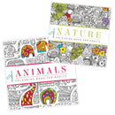 Pack of 2 Colouring Books for Adult with Tear Out Sheet - Animal and Nature