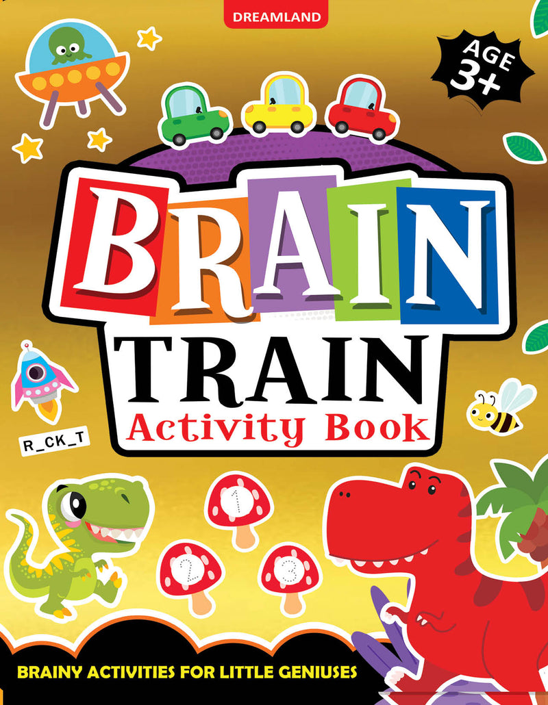 Brain Train Activity Book for Kids Age 3+ - With Colouring Pages, Mazes, Puzzles & Word searches Activities