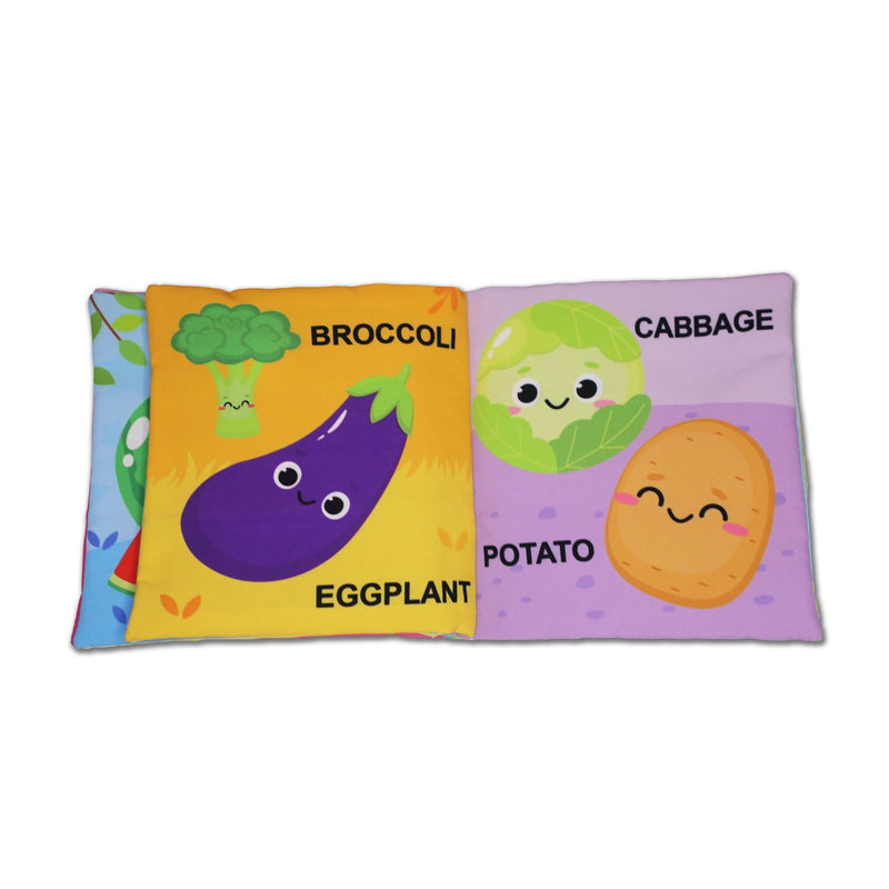 Baby My First Cloth Book Fruit and Vegetables with Squeaker and Crinkle Paper, Non-Toxic Early Educational Toy for Toddler, Infants  : Children Cloth Books Book By Dreamland