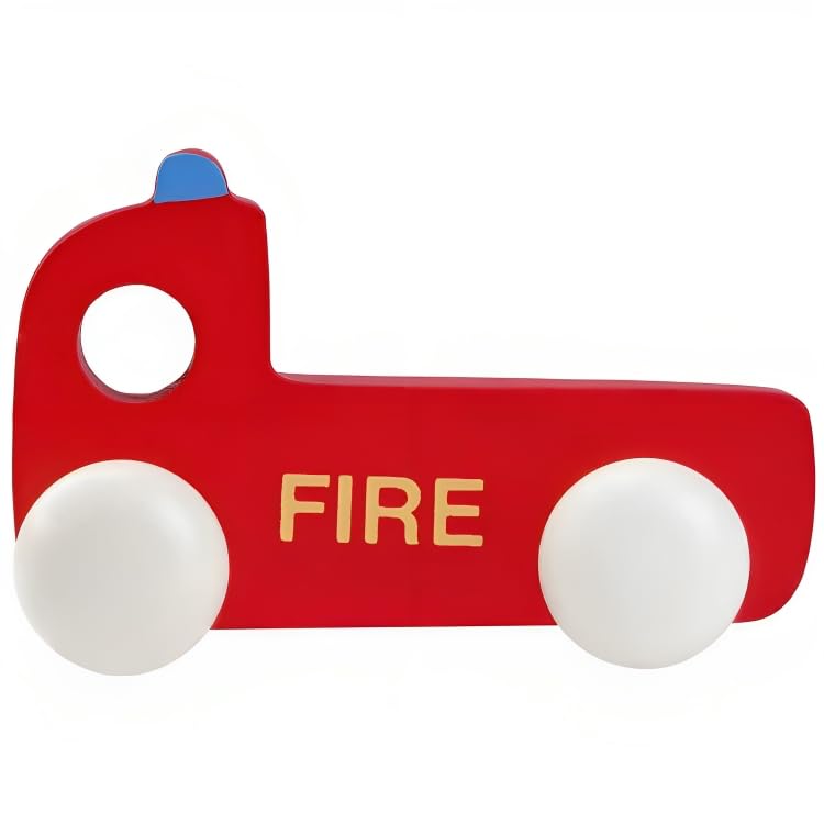 Wooden Fire Engine Toy for Ages 1 Year and Above