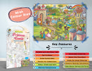 GIANT JUNGLE SAFARI COLOURING POSTER, GIANT AT THE MALL COLOURING POSTER, GIANT PRINCESS CASTLE COLOURING POSTER and GIANT AMUSEMENT PARK COLOURING POSTER | Combo of 4 Posters I Giant Coloring Posters Deluxe Pack