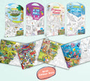 GIANT JUNGLE SAFARI COLOURING POSTER, GIANT AT THE MALL COLOURING POSTER, GIANT PRINCESS CASTLE COLOURING POSTER and GIANT UNDER THE OCEAN COLOURING POSTER | Pack of 4 Posters I Giant Coloring Posters Super Set