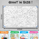 GIANT DINOSAUR COLOURING POSTER, GIANT AMUSEMENT PARK COLOURING POSTER, GIANT SPACE COLOURING POSTER and GIANT UNDER THE OCEAN COLOURING POSTER | Set of 4 Posters I hang on wall colouring posters