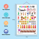 Set of 2 Transport and Numbers 1-10 Early Learning Educational Charts for Kids | 20"X30" inch |Non-Tearable and Waterproof | Double Sided Laminated | Perfect for Homeschooling, Kindergarten and Nursery Students