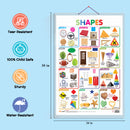 Set of 3 Alphabet, Fruits and Shapes Early Learning Educational Charts for Kids | 20"X30" inch |Non-Tearable and Waterproof | Double Sided Laminated | Perfect for Homeschooling, Kindergarten and Nursery Students