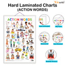 Set of 3 Alphabet, Fruits and Action Words Early Learning Educational Charts for Kids | 20"X30" inch |Non-Tearable and Waterproof | Double Sided Laminated | Perfect for Homeschooling, Kindergarten and Nursery Students