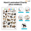 Set of 3 Vegetables, Domestic Animals and Pets and Wild Animals Early Learning Educational Charts for Kids | 20"X30" inch |Non-Tearable and Waterproof | Double Sided Laminated | Perfect for Homeschooling, Kindergarten and Nursery Students