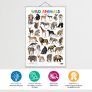 Set of 3 Vegetables, Domestic Animals and Pets and Wild Animals Early Learning Educational Charts for Kids | 20"X30" inch |Non-Tearable and Waterproof | Double Sided Laminated | Perfect for Homeschooling, Kindergarten and Nursery Students