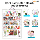 Set of 3 Vegetables, Domestic Animals and Pets and Good Habits Early Learning Educational Charts for Kids | 20"X30" inch |Non-Tearable and Waterproof | Double Sided Laminated | Perfect for Homeschooling, Kindergarten and Nursery Students