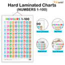 Set of 3 Wild Animals, Birds and Numbers 1-100 Early Learning Educational Charts for Kids | 20"X30" inch |Non-Tearable and Waterproof | Double Sided Laminated | Perfect for Homeschooling, Kindergarten and Nursery Students