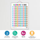 Set of 3 Colours, Shapes and Numbers 1-100 Chart for Kids | 20"X30" inch |Non-Tearable and Waterproof | Double Sided Laminated | Perfect for Homeschooling, Kindergarten and Nursery Students