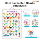 Set of 6 TIME, EMOTIONS, DAILY ROUTINE, PREPOSITIONS, PHONICS - 1 and PHONICS - 2 Early Learning Educational Charts for Kids