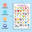 Set of 6 TIME, EMOTIONS, DAILY ROUTINE, PREPOSITIONS, PHONICS - 1 and PHONICS - 2 Early Learning Educational Charts for Kids