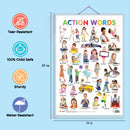 Set of 6 Colours, Shapes, Good Habits, Action Words, TIME and NURSERY RHYMES Early Learning Educational Charts for Kids | 20"X30" inch |Non-Tearable and Waterproof | Double Sided Laminated | Perfect for Homeschooling, Kindergarten and Nursery Students