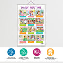 Set of 2 ADDITION and DAILY ROUTINE Early Learning Educational Charts for Kids | 20"X30" inch |Non-Tearable and Waterproof | Double Sided Laminated | Perfect for Homeschooling, Kindergarten and Nursery Students