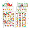 Set of 6 Alphabet, Fruits, Vegetables, Colours, EMOTIONS and NURSERY RHYMES Early Learning Educational Charts for Kids | 20"X30" inch |Non-Tearable and Waterproof | Double Sided Laminated | Perfect for Homeschooling, Kindergarten and Nursery Students