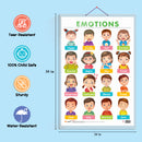 Set of 3 EMOTIONS, DAILY ROUTINE and NURSERY RHYMES Early Learning Educational Charts for Kids | 20"X30" inch |Non-Tearable and Waterproof | Double Sided Laminated | Perfect for Homeschooling, Kindergarten and Nursery Students