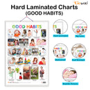 Set of 4 Colours, Shapes, Parts of the Body and Good Habits Early Learning Educational Charts for Kids | 20"X30" inch |Non-Tearable and Waterproof | Double Sided Laminated | Perfect for Homeschooling, Kindergarten and Nursery Students