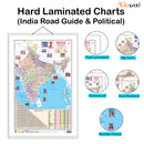 Set of 3 | 2 IN 1 CHATTISGARH POLITICAL AND PHYSICAL IN ENGLISH, 2 IN 1 CHATTISGARH POLITICAL AND PHYSICAL IN HIND and 2 IN 1 INDIA POLITICAL AND PHYSICAL MAP IN ENGLISH Educational Charts