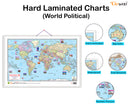 Set of 3 | 2 IN 1 CHATTISGARH POLITICAL AND PHYSICAL IN ENGLISH, 2 IN 1 CHATTISGARH POLITICAL AND PHYSICAL IN HINDI and 2 IN 1 WORLD POLITICAL AND PHYSICAL MAP IN ENGLISH Educational Charts