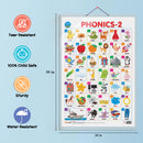 Set of 2 |2 IN 1 WILD AND FARM ANIMALS & PETS and 2 IN 1 PHONICS 1 AND PHONICS 2 Early Learning Educational Charts for Kids|  20"X30" inch |Non-Tearable and Waterproof| Double Sided Laminated | Perfect for Homeschooling, Kindergarten and Nursery Students