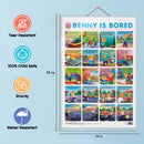 Set of 2 |2 IN 1 ADDITION AND SUBTRACTION and 2 IN 1 BENNY IS BORED AND BENNY IS LONELY Early Learning Educational Charts for Kids|