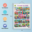 Set of 2 |2 IN 1 HINDI VARNMALA AND BAARAHKHADEE and 2 IN 1 BENNY IS SAD AND BENNY IS SHY  Early Learning Educational Charts for Kids |