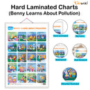 Set of 3 | 2 IN 1 BENNY IS BORED AND BENNY IS LONELY, 2 IN 1 BENNY IS SAD AND BENNY IS SHY and 2 IN 1 BENNY LEARNS ABOUT POLLUTION AND BENNY LEARNS NOT TO LITTER Early Learning Educational Charts for Kids