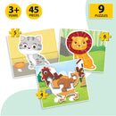 Little Berry Baby’s First Jigsaw Puzzle Set of 3 for Kids: Jungle Animals, Farm Animals & Baby Animals - 15 Puzzle Pieces Each