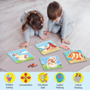 Little Berry Baby’s First Jigsaw Puzzle Set of 4 for Kids: Baby Animals, Ocean Animals, World of Dinosaurs & Magical Unicorns - 15 Puzzle Pieces Each