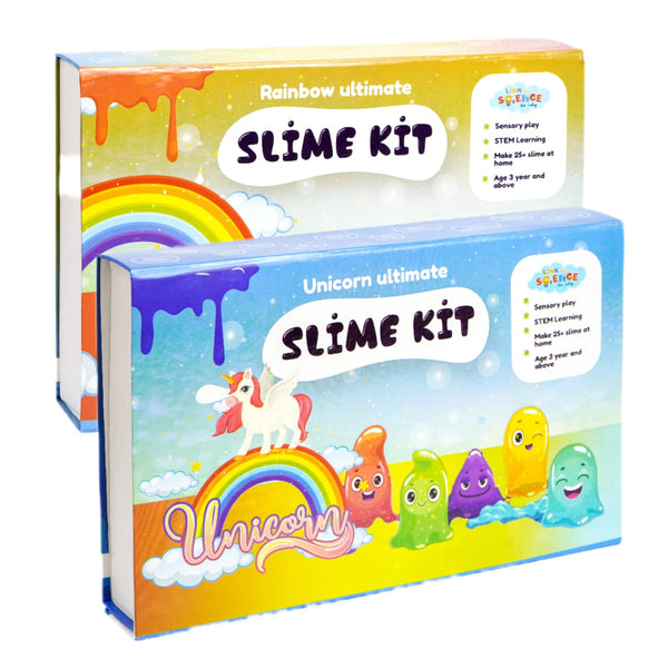 JoGenii, 80-Pieces-Ultimate-Slime-Kit-Combo-Pack -of-2-Make-40+-Slimes.-(Unicorn-&-Rainbow-Slime-Kit)