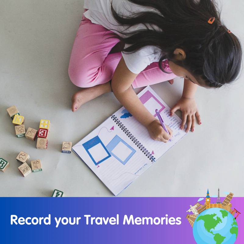 CocoMoco Kids Travel Scrapbook with Stickers for Ages 5-7 Years, 8-10 Years, 11-14 Year Old Boys and Girls (Single Pack)