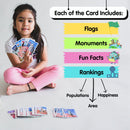 CocoMoco Kids Birthday Return Gifts for Kids Bulk Pack of 5 Pcs Country Trump Cards Game Gifts Under 300 for Boys Girls age 6-8 yrs 8-12 years, Learn Flags, Geography Map Educational Learning Toys