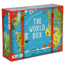 CocoMoco Kids World Box Learn Geography with Activity Box for Kids with World Map Activity, Passport, Scrapbook, Country Trump Cards Educational STEM Toy