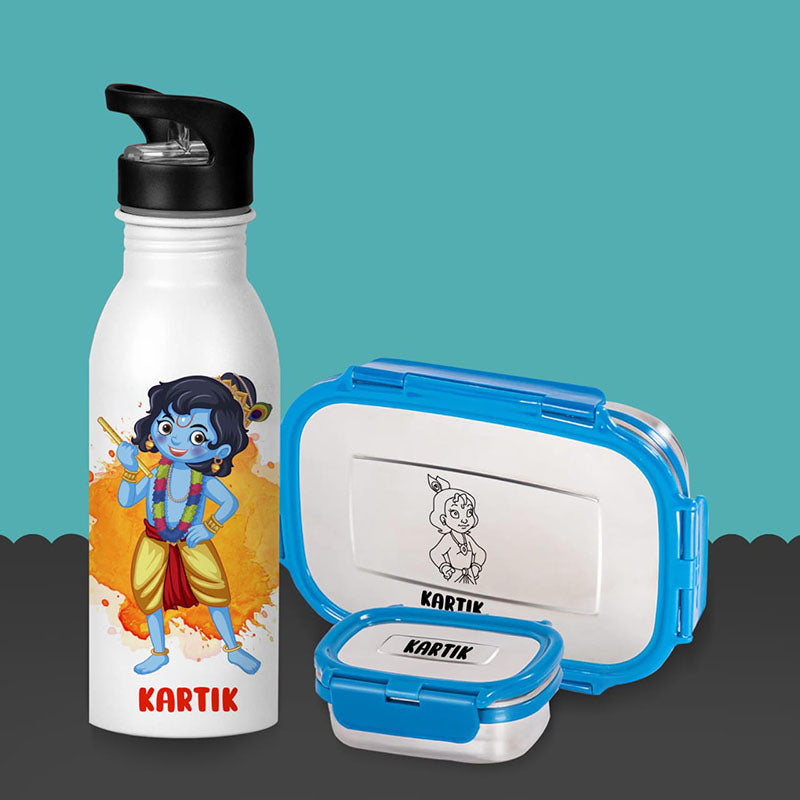 Krishna bottle Tiffin Set ( Personalization Available )