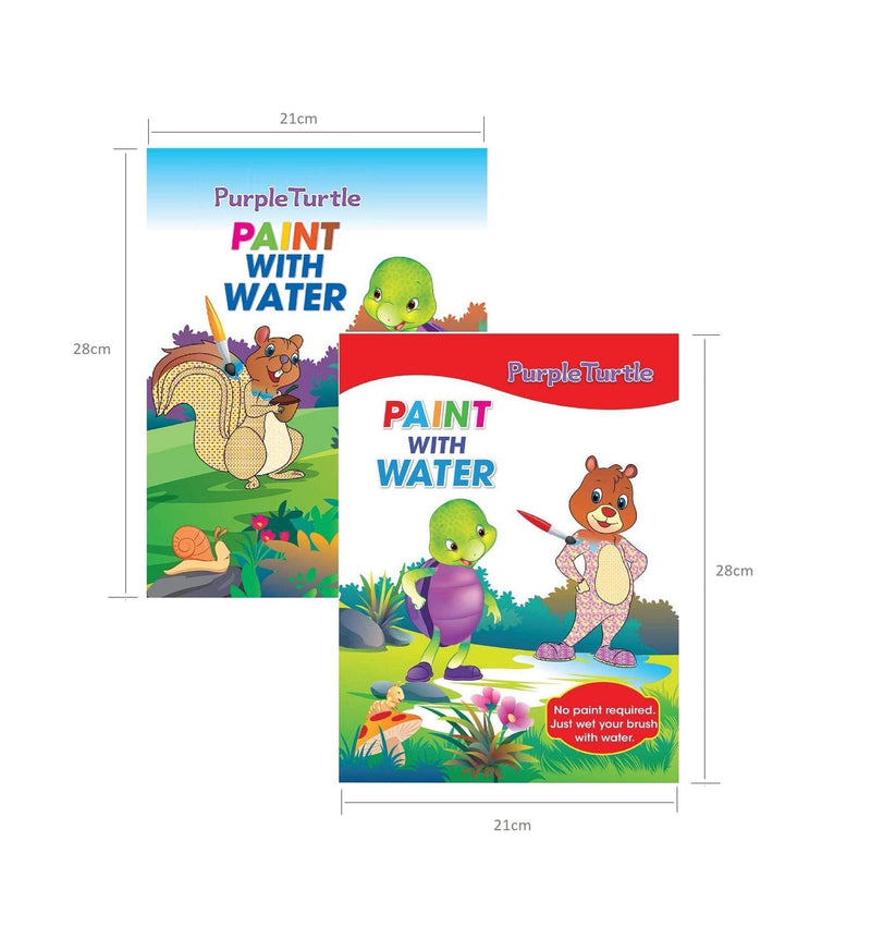 Purple Turtle Paint with Water Books for 3 to 5 year Kids (Combo of 2 Colouring Books)