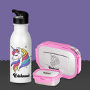 Unicorn bottle Tiffin Set ( Personalization Available )