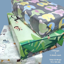 eVincE Assorted Gift Wrapping Paper | Cat Monkey Elephant Pattern| 3 designs : 15 sheets total