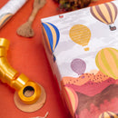 eVincE Assorted Gift Wrapping Paper | Book, Leafy graphics & Hot Air Balloon, 3 Designs with facts | 70 x 50 cms - 15 sheets