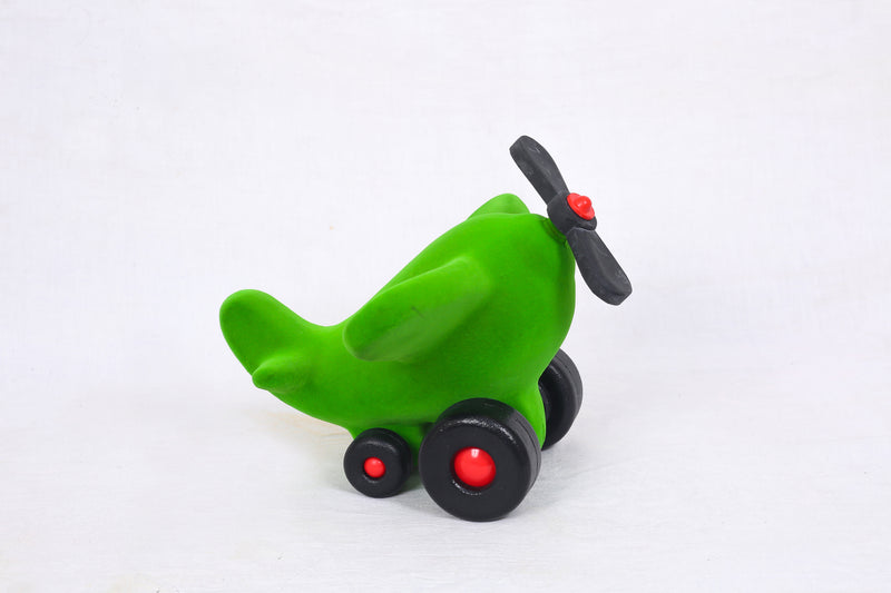 The Takota Prop Airplane Large - Green (With Fan) (0 to 10 years)(Non-Toxic Rubber Toys)