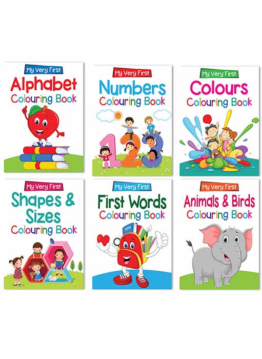 Set of 6 My Very First Colouring Books for 2+ Year Old Kids