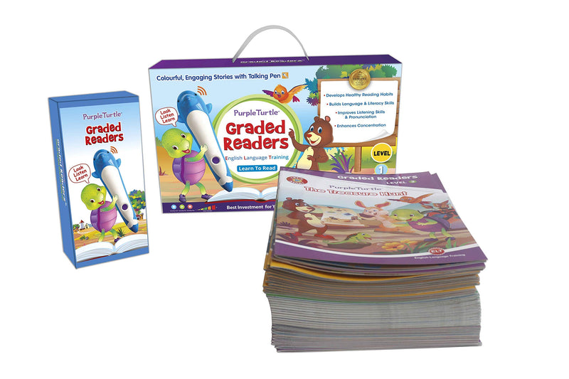 box)　Books　Turtle　Purple　Pen|　Talking　with　Level　1,2　|Purple　Reader　a　in　(36　Box　Graded　JoGenii　Turtle