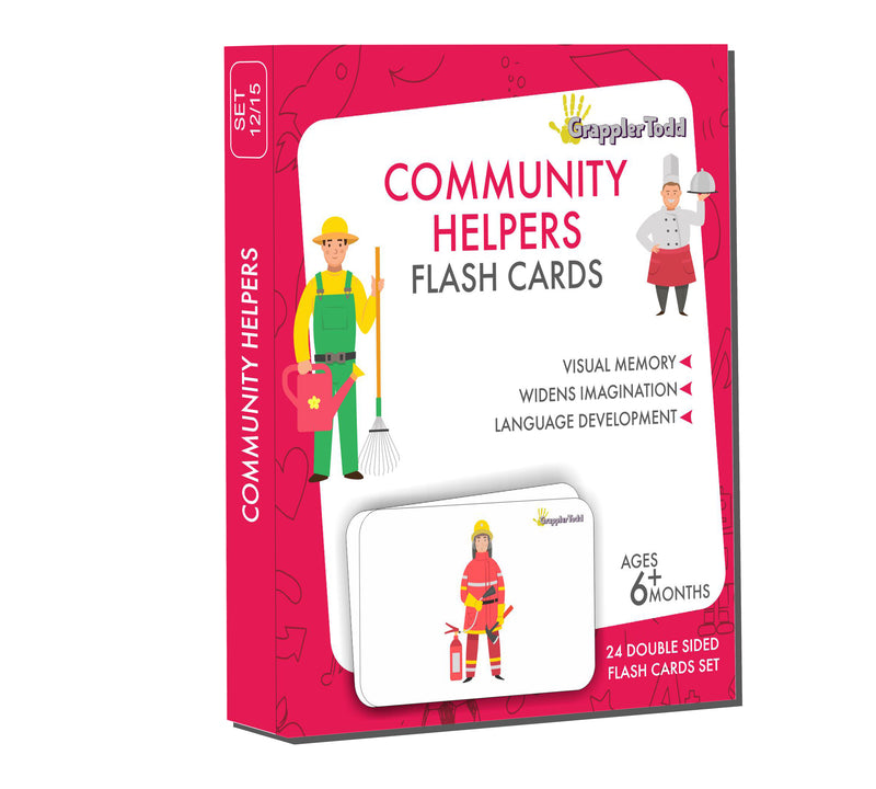 Community Helpers Flash Cards |GrapplerTodd Flashcards for Kids Early Learning Flash Cards Easy and Fun Way of Learning 6 Months to 6 Years Babies